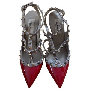 Preloved Authentic Valentino Rockstud Pumps in Red